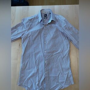 Read Hugo boss Slimfit shirt in checked stretch cotton size 15.5